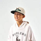 Burlebo Youth Deer Fleece Hoodie for Boys in Oatmeal