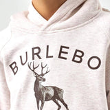 Burlebo Youth Deer Fleece Hoodie for Boys in Oatmeal