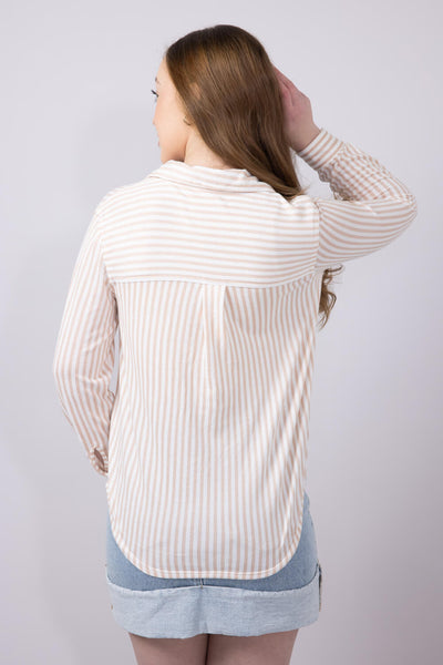 C&C California Marina Luxe Button Up Stripe Shirt for Women