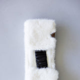 C.C. Glitter Fur Headwrap for Women in Ivory