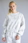 Camo Drop Shoulder Crewneck Fleece Sweatshirt for Women in Grey