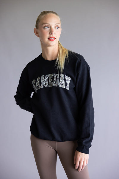 Gameday Camo Sweatshirt for Women in Black