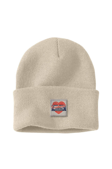 Carhartt Knit Heart Patch Beanie for Women in Oat Milk