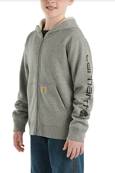 Carhartt Full Zip Sweatshirt for Boys in Charcoal Heather