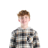 Carhartt Youth Hooded Flannel Shirt for Boys in Black