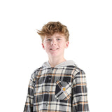 Carhartt Youth Hooded Flannel Shirt for Boys in Black
