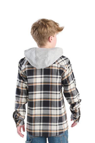 Carhartt Youth Hooded Flannel Shirt for Boys in Black