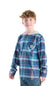 Carhartt Youth Hooded Flannel Shirt for Boys in Blue