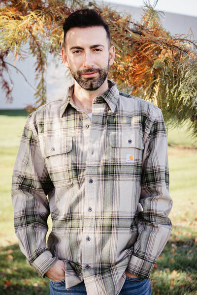 Carhartt Heavyweight Plaid Flannel for Men in Tan