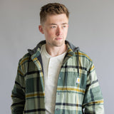 Carhartt Rugged Flex Relaxed Fit Fleece Lined Shirt Jacket for Men in Green Plaid