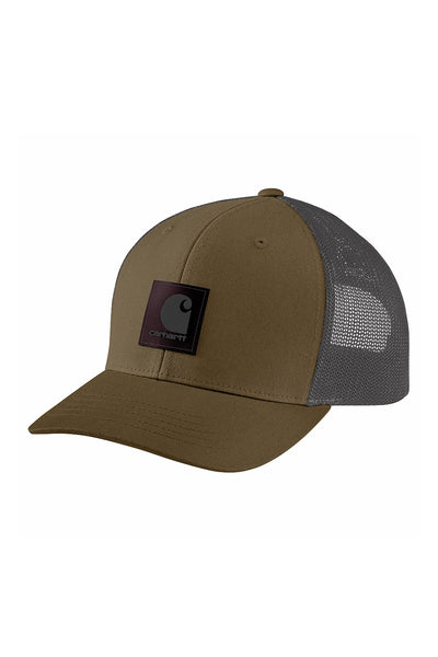 Carhartt Logo Patch Mesh Back Cap in Dark Khaki