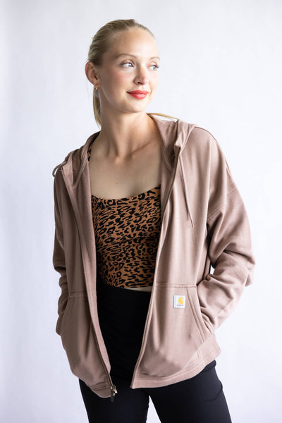 Carhartt Tencel Loose Fit Full Zip Jacket for Women in Soft Sepia