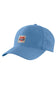 A light blue baseball cap with a small rectangular front patch featuring a red heart and the text 'Master Cloth. Carhart. Friends First. 1889'.