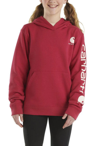Carhartt Youth Graphic Sweatshirt for Girls in Magenta