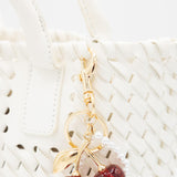 Cherry Pearl Purse Charm in Gold