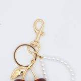 Cherry Pearl Purse Charm in Gold