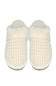 C.C. Rib Pattern Knitted Slippers for Women in Ivory