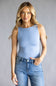 Be Cool Seamless Double Layer Knit Tank Top for Women in Denim Blue