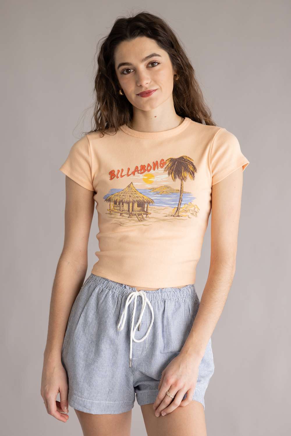 Billabong For The View T-Shirt for Women in Light Peach
