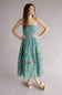 Eyelet Lace Strapless Midi Dress for Women in Beryl Green