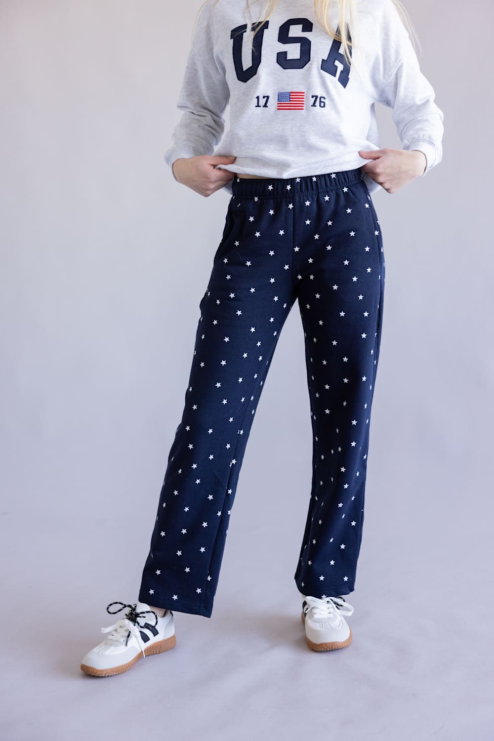 Reflex Star Embroidered Straight Leg Pants for Women – Glik's