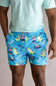 Party Pants Bussin’ Happy Hour Swim Shorts for Men in Cyan