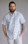 Weatherproof Vintage Cotton Pattern Button Up Shirt for Men in Infinity Blue