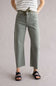 Vervet Drawstring High Rise Wide Barrel Jeans for Women in Green