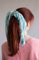Floral Silk Scarf for Women in Turquoise/White