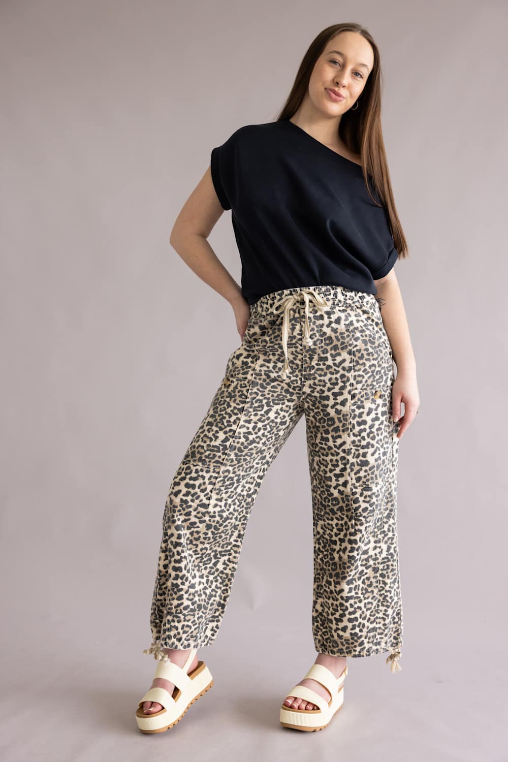 Aaron & Amber Leopard Pants for Women in Leopard Print | MAP2675