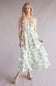 Tiered Floral Back Tie Maxi Dress for Women in White