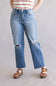 Flying Monkey High Rise Distressed Slim Wide Leg Jeans for Women