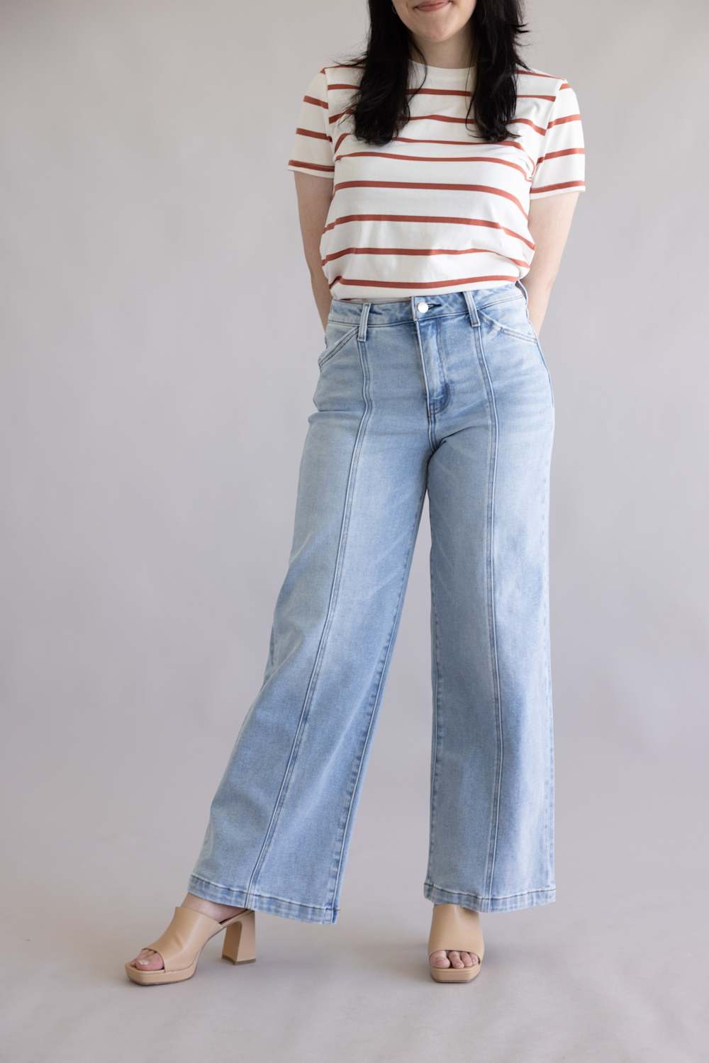 Flying Monkey High Rise Wide Leg Jeans for Women | F6411 – Glik's