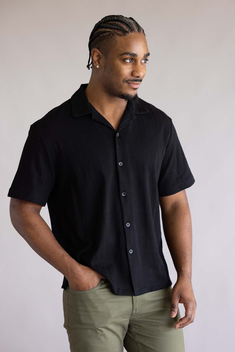 black button down dress shirt for men Denim & Flower Stripe Textured Up in at Glik's , S Web Collection:Date Night Short Backless Black Dress or sport it untucked Color:Pink Blue