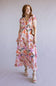 Tiered Floral V-Neck Midi Dress for Women in Pink