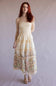 Floral Eyelet Lace Strapless Midi Dress for Women in Cream/Multi