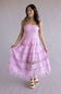Eyelet Lace Strapless Midi Dress for Women in Mellow Mauve