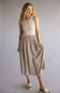 Knit Contrast Midi Dress for Women in Taupe