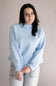 Things Between Mock Neck Fleece Pullover for Women in Baby Blue