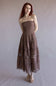 Eyelet Lace Strapless Midi Dress for Women in Nutmeg