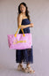 Summer Rope Canvas Tote Bag in Pink