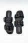 Pierre Dumas Empress Buckle Slide Sandals for Women in Black
