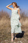 Tiered Printed Floral Maxi Dress for Women in Sage