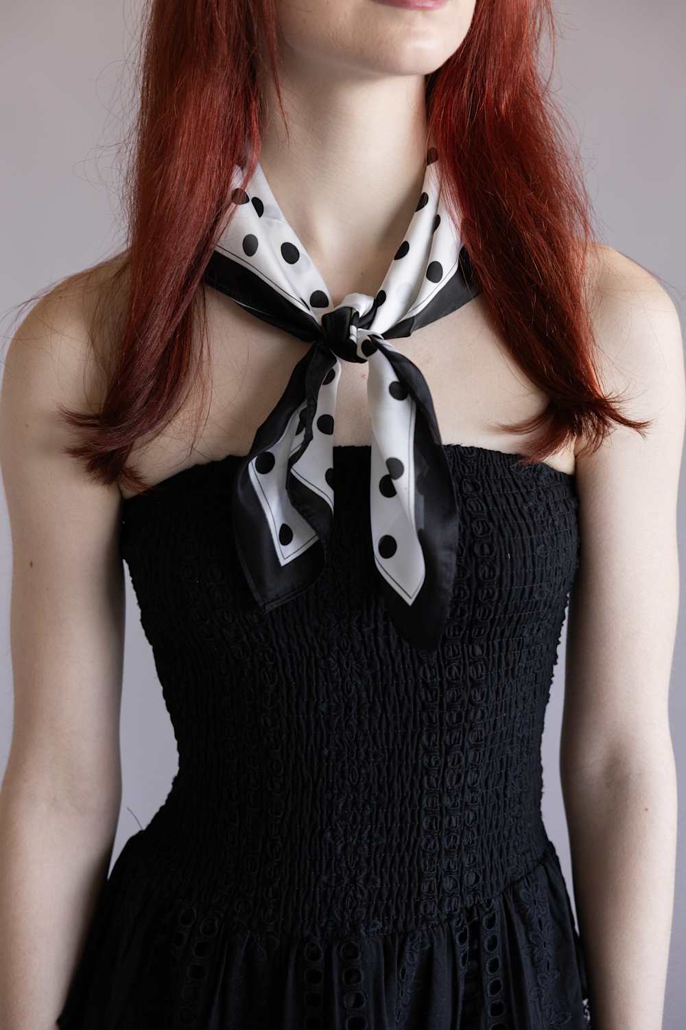 Polka Dot Scarf for Women in Black/White at Glik's , OS