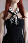 Polka Dot Silk Scarf for Women in Black/White