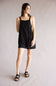 Moa Moa Linen Tie Strap Romper for Women in Black