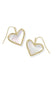 Kendra Scott Ari Heart Statement Gold Drop Earrings in Ivory Mother of Pearl | 9608890722