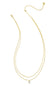 Kendra Scott Gold Cailin Multi Strand Necklace for Women in White Crystal