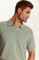 Weatherproof Vintage Stonewash Knit Johnny Collar Polo Shirt for Men in Sage Green