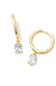 Kendra Scott Cailin Single Stone Gold Huggie Earrings in White Crystal